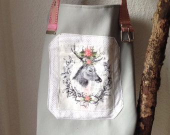 Bag, shopper, handmade and upcycled from vintage flour bag