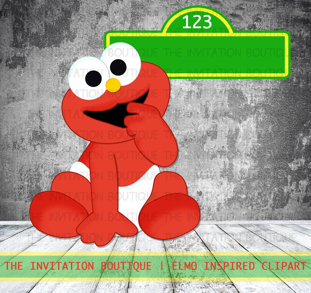 Download BABY ELMO Clipart Hand Drawn Digital file INSTANT download