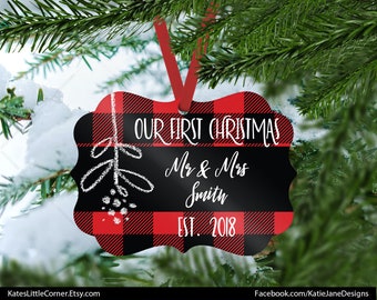 Our First Christmas Ornament, Mr & Mrs Ornament, First Christmas, Married Ornament, Custom Ornament, Wedding Gift Ornament, Benelux Ornament