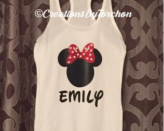 Minnie Mouse Inspired Racer Back Tank