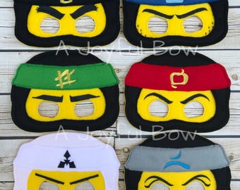 Ninja dress up and party favor masks, ninjago, ninjago birthday, ninjago party, ninjago gifts, ninjago birthday party favor, party mask