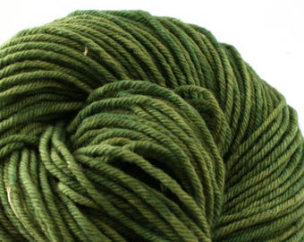 Hand Dyed Aran weight mini Empire Rambouillet Wool 213 yds 4oz Lichen