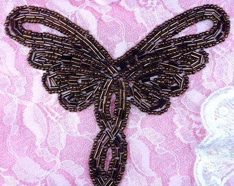 XR299 Bronze Beaded Collar Yoke Applique 4.5" (XR299-bz)
