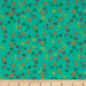 76050 - 1/2 yard of Valori Wells Bridgette Lane - Posies in Pumpkin