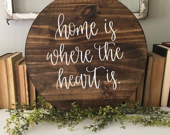 Home Is Where The Heart Is - Wood Sign