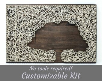Tree String Art, Wood Wall Art, String Art Kit, Craft Kit, Easy DIY, Unique Wood Gifts, Wood Crafts, Wood Decor, Wood Wall Decor, String Art