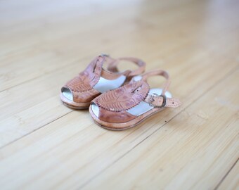 vintage tan leather hurache sandals infants 3