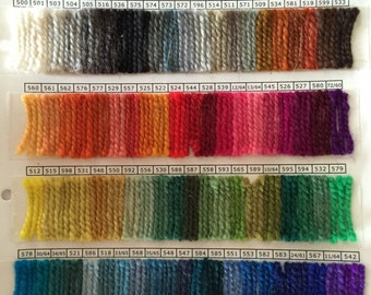 Color Chart for all the Rauma Ryegarn Whipping Yarn colors