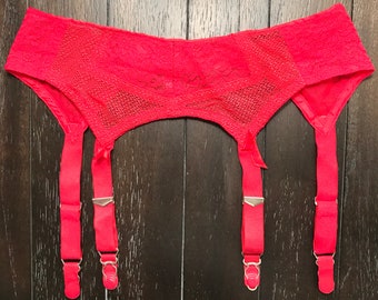 Vintage 60s Red Lace Garter Belt