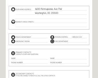 emergency contacts for babysitter