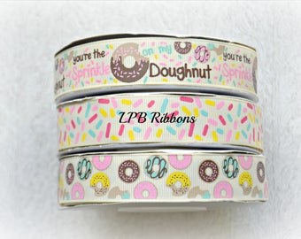 Donuts Ribbon, Sprinkles Ribbon, US Designer Ribbon, Ribbon by the Yard