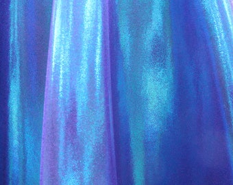 Lycra Fabric Spandex Material - Turquoise-Purple Mystique metallic - 27 X 58 inches wide (3/4 yd.) - 4 way stretch