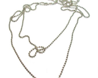 Diamond ball chain diameter mm. 1 silver rhodium-plated nickel free-chain