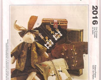 Honey Bunny McCalls 2016 Dress and Vests 30 inch Decorative Bunny Craft Pattern Sewing Pattern Cathi Campbell Uncut