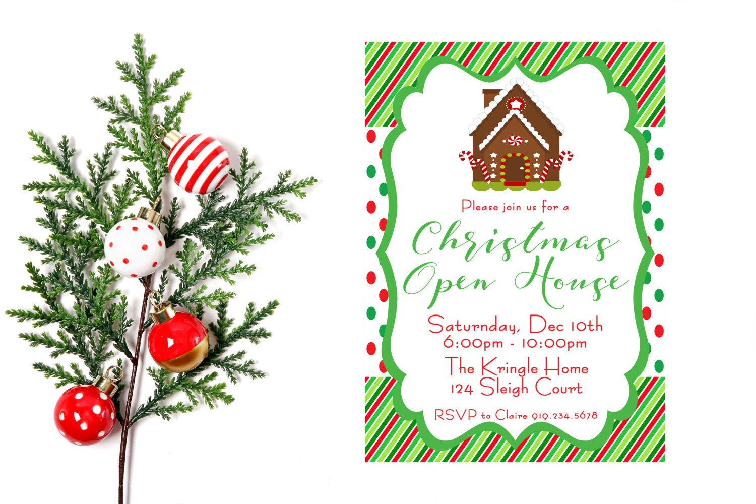 Christmas Open House Invite Christmas Invitation Christmas