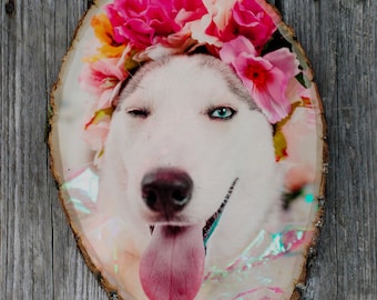 Large Photo on Wood Slice, Pet loss gift, Photo on Wood, pet remembrance, pet sympathy, dog loss, cat loss, personalized pet gift, memorial