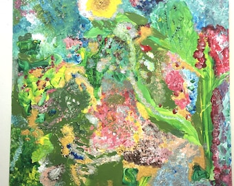 Original Sunset Flowershower-on canvas