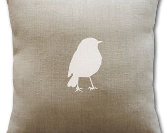 Decorative cushion cover 40 x 40 cm - bird pillow - linen cushion