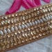 Decorative Trim Costume trim Indian Sari Border Ribbon Tape Gold Kundan Trim Stone Work Trim by the Yard Sewing NFT398