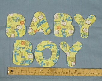 Ready to sew "Baby Boy" Applique letters