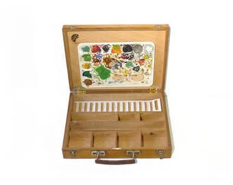 Wooden Paint Box with Palette Artist Paint Box 1970s Drawing Painting Bourgeois Ainé Brand