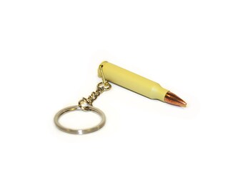 Stylish real shot ammo bullet cartridge brass keychain keyring .223 Afghan Sand