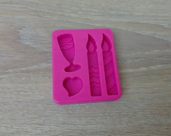 Moule anniversaire fimo ou pâte à sucre