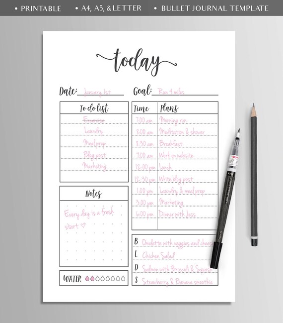 bullet journal pdf template
