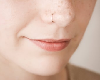 SALE SALE Super Fine Nose Ring, Thin Silver Nose Ring, Silver Nose Piercing, Modern Jewelry, Minimalist Jewelry, cartillage Ring, 22 gauge