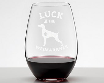 Luck of the Weimaraner Glass
