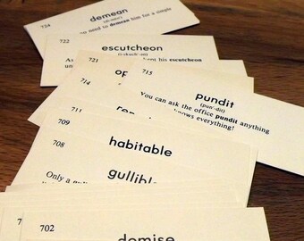 English Flash Cards 30 Vintage English Vocabulary Flash Cards