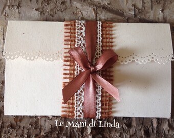 10 country retro participations with lace-various colors-model OLIVIA