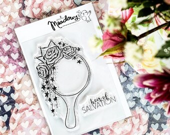 Heir of Salvation Mini Stamps Christian Scrapbooking Stamping Bible Journaling Hand Mirror Crown Princess Roses Growing Meadows Tai Bender