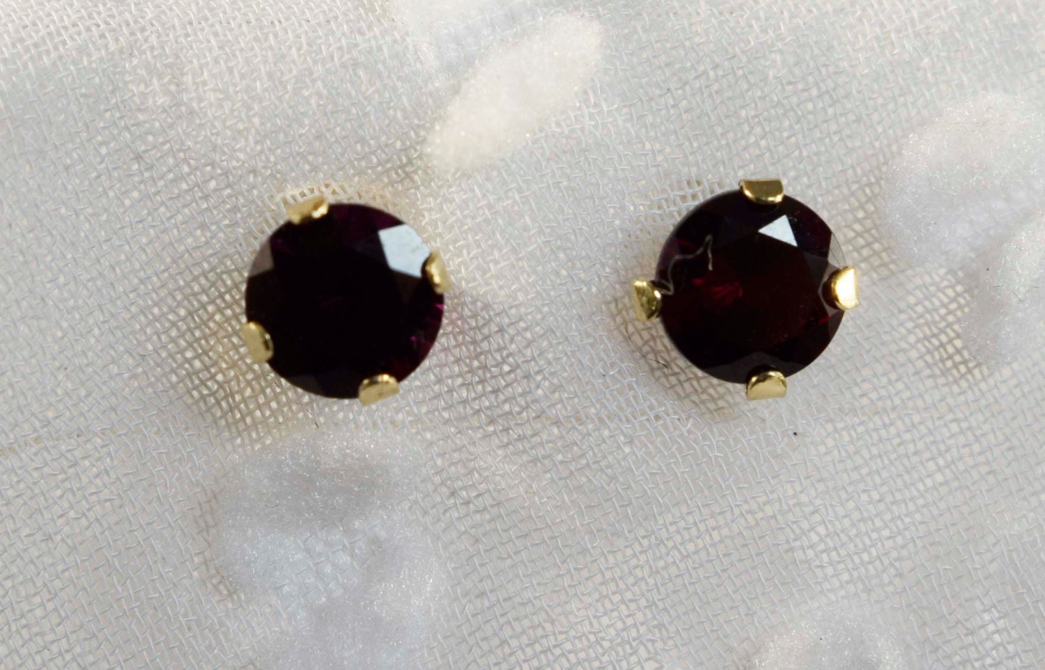 Ant Hill Garnet 14kt. Gold Studs Genuine Gemstones Mined by