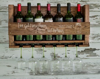 Personalized Gift | Wedding Gift | Wine Rack Gift | Rustic Wine Rack | Wedding Sign | Newlywed Gift | Wall Wine Rack | House Warming Gift