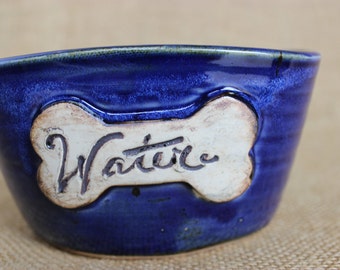Ceramic dog water dish, pottery dog water bowl, Stoneware, ready to ship