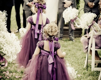 Plum Flower Girl Dress