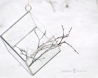 Geometric terrarium, Glass terrarium Cube, Hanging terrarium, Glass hanging decor, Glass Cube, Glass Planter, Glass home decor