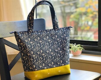 Insulated Lunch Bag/ Lunch Bag with Adjustable Bottle Holder/ Lunch Bag insulated/ Tote Bag for women/ Lunch tote