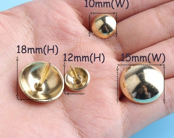 Golden plated Box Tacks decoration screw fastener screw nails shiny decoration or feet in box making leather making 30pcs 10mm