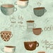 But First COFFEE! - Per Yard - Wilmington - Katie Doucette - Cups on Aqua