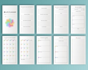 Life Planner Midori TN Inserts 4.33x8.25 Travelers Notebook Printable FoxyFix 6 Midori Traveler's Notebook Travelers Midori Refills