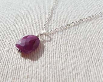 Ruby Necklace. Pendant Necklace. Charm Necklace. Gemstone Necklace. Gift For Her.