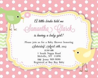 Little Birdie Baby Shower Invitation