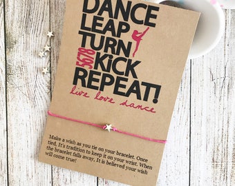 Dance Team Gift, Dance Team, Dance Party Favors, Dance Bracelet, Dance Wish Bracelet, Wish Bracelet, Dance Team