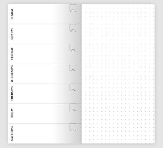 Weekly View Dot Grid Page Wo1P Traveler's Notebook