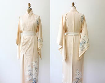 vintage silk kimono / 1950s kimono / Ēderuwaisu Kimono