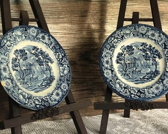 Liberty Blue Monticello Bread and Butter Plates Set of 2