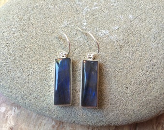 925 Sterling silver labradorite gemstone earrings