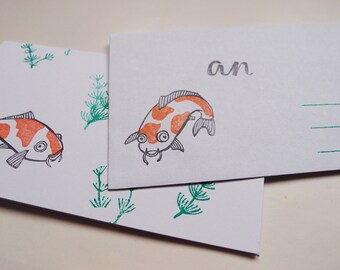 stationery "koi fish" koi carp mail